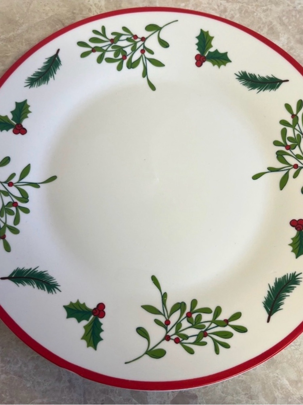 Set of 5 Royal Norfolk Holiday Holly & Berry Dinner Plate in Red and Green